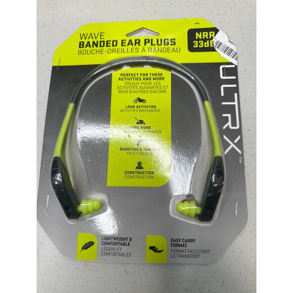 ULTRX Wave Banded Ear Plugs, Gray/Yellow - Picture 1 of 4